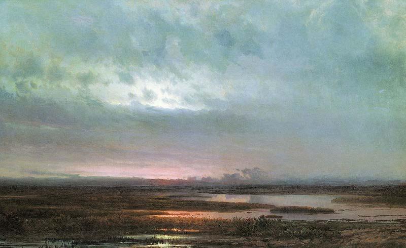 Alexei Savrasov Sundown over a marsh, Spain oil painting art